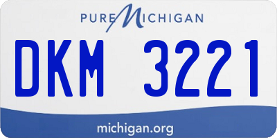 MI license plate DKM3221