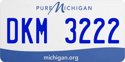 MI license plate DKM3222