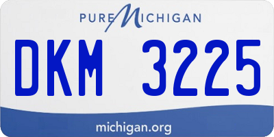 MI license plate DKM3225