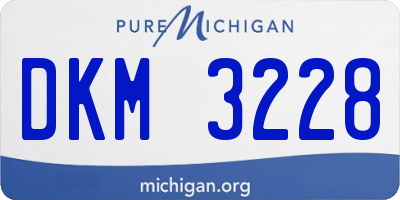 MI license plate DKM3228