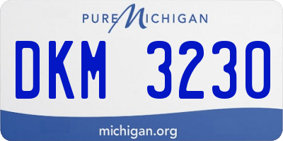 MI license plate DKM3230