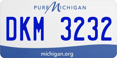 MI license plate DKM3232