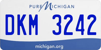 MI license plate DKM3242