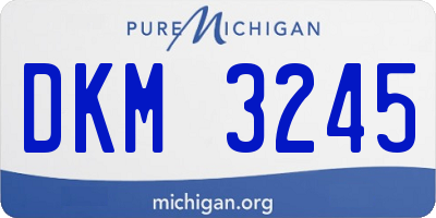 MI license plate DKM3245