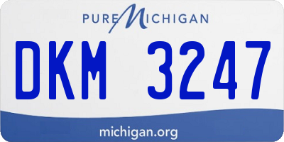 MI license plate DKM3247