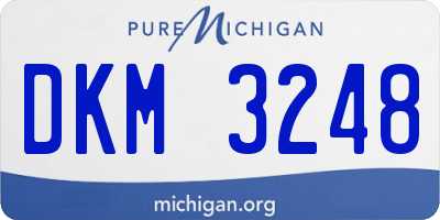 MI license plate DKM3248