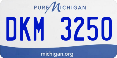 MI license plate DKM3250