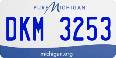 MI license plate DKM3253