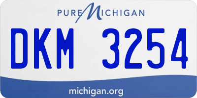 MI license plate DKM3254
