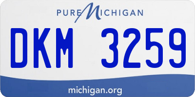 MI license plate DKM3259