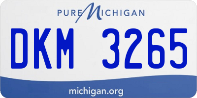 MI license plate DKM3265