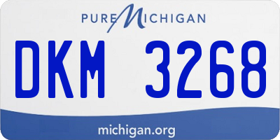 MI license plate DKM3268