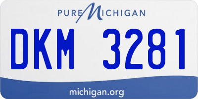 MI license plate DKM3281