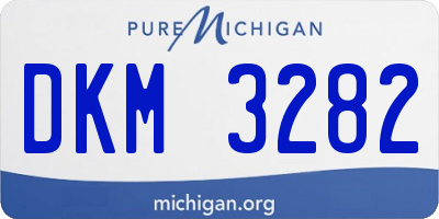 MI license plate DKM3282