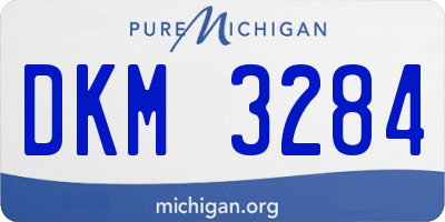 MI license plate DKM3284