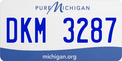 MI license plate DKM3287