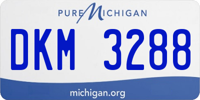 MI license plate DKM3288