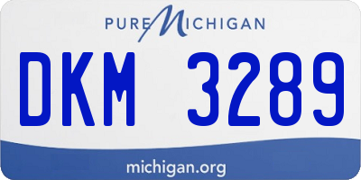MI license plate DKM3289