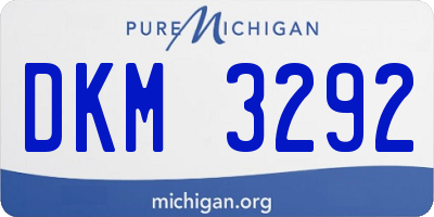 MI license plate DKM3292