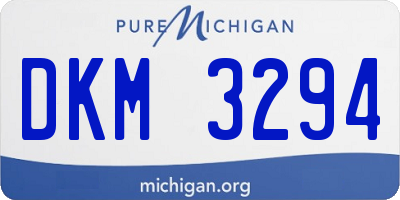 MI license plate DKM3294