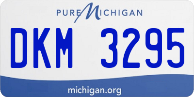 MI license plate DKM3295