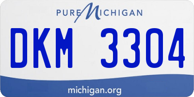 MI license plate DKM3304