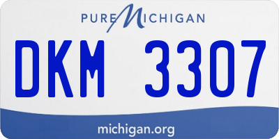 MI license plate DKM3307
