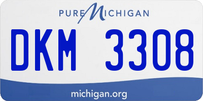 MI license plate DKM3308