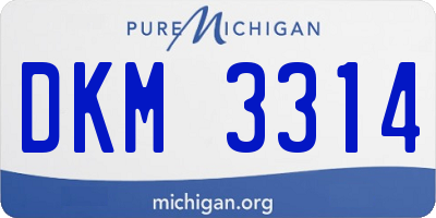 MI license plate DKM3314