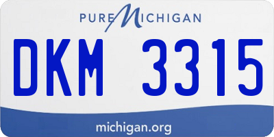 MI license plate DKM3315