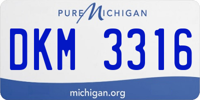 MI license plate DKM3316