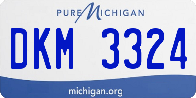 MI license plate DKM3324