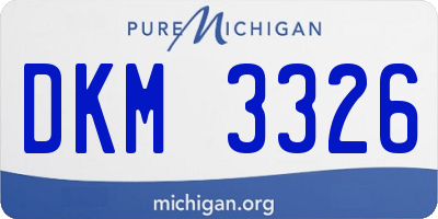 MI license plate DKM3326