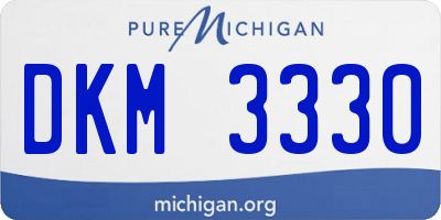 MI license plate DKM3330
