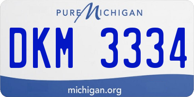 MI license plate DKM3334