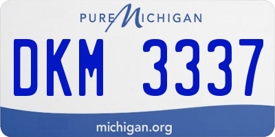 MI license plate DKM3337