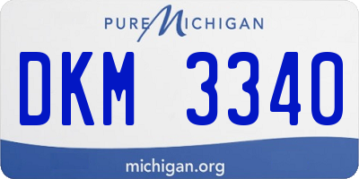MI license plate DKM3340