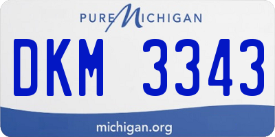 MI license plate DKM3343