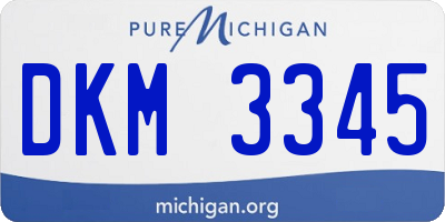 MI license plate DKM3345