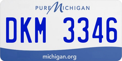 MI license plate DKM3346