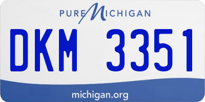 MI license plate DKM3351