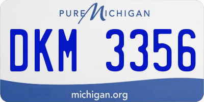 MI license plate DKM3356