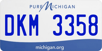 MI license plate DKM3358