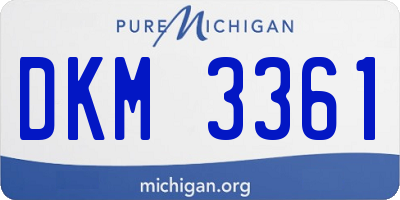 MI license plate DKM3361
