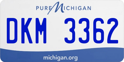 MI license plate DKM3362