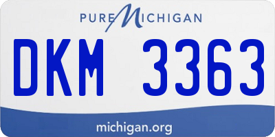 MI license plate DKM3363