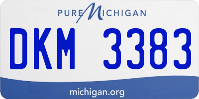 MI license plate DKM3383