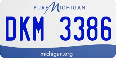 MI license plate DKM3386