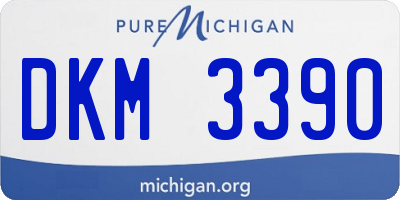 MI license plate DKM3390