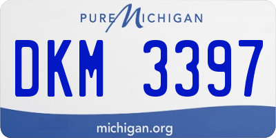 MI license plate DKM3397